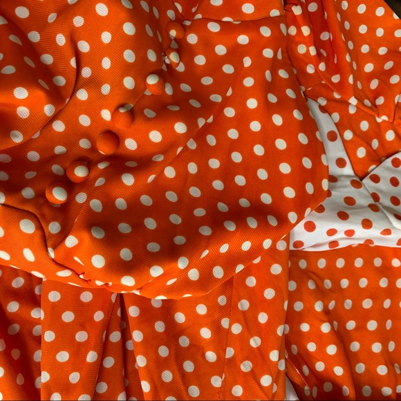 Vintage 60s 70s polka dot polyester dress set - Picture 10 of 11